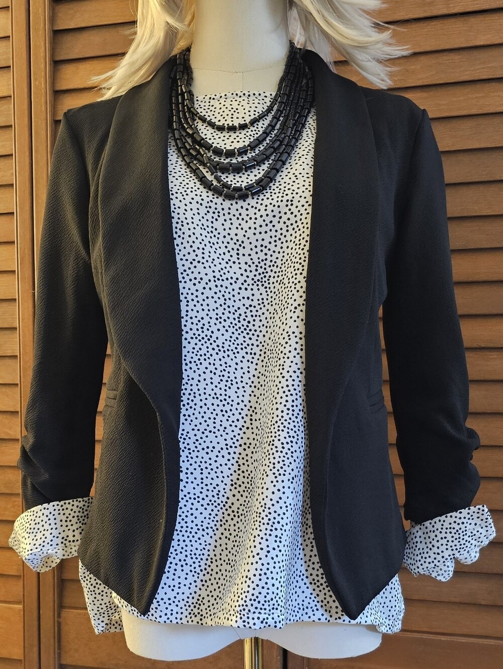 Maurices Black Open Drape Front Blazer